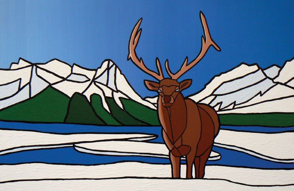 "Wapiti at Ha Ling Lake"