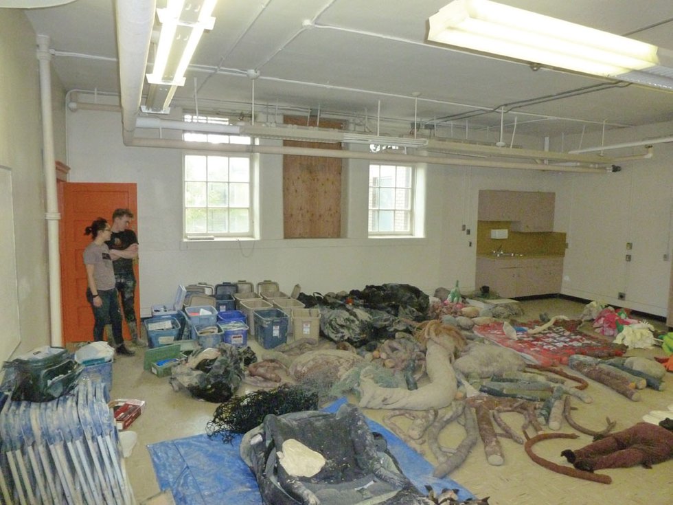 "After the Calgary flood, Stride’s volunteers set documents and other material out to dry as  other volunteers worked to repair  basement walls"