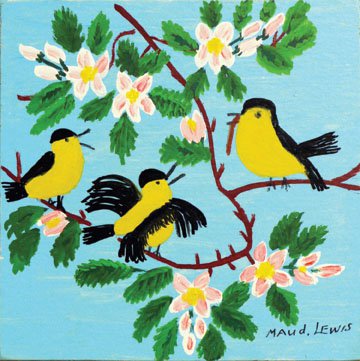 "Untitled - Birds with Apple Blossoms"