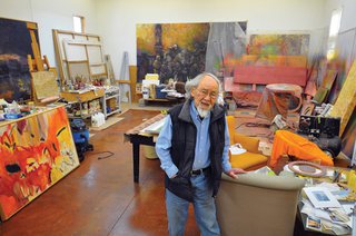 "Harry Kiyooka in his studio"