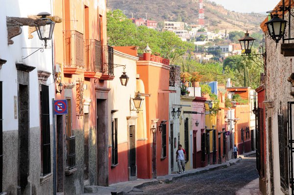 "A picturesque street in San Miguel de Allende, Mexico"