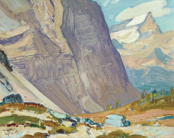 JAMES EDWARD HERVEY MACDONALD, "NEAR MT ODARAY, ROCKY MTS" 1928