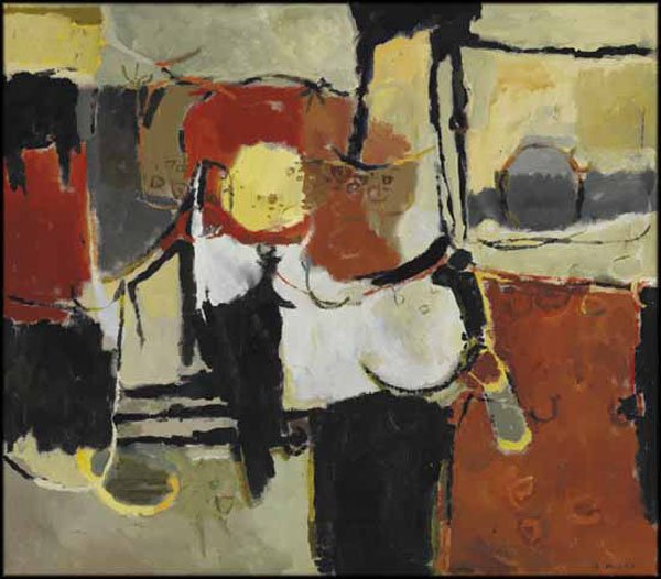 GORDON APPELBE SMITH  "Still Life with Red and Black" circa 1957