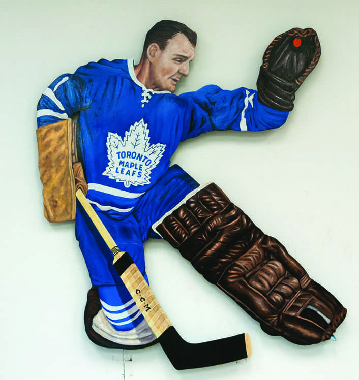 Glenn Clark, "Glove Save", 2014, mixed-media kinetic enamel on metal, 50” x 45”