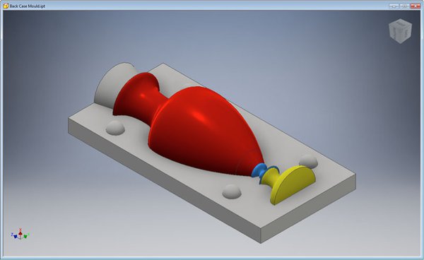 Rendering of a vase case mould - Medalta