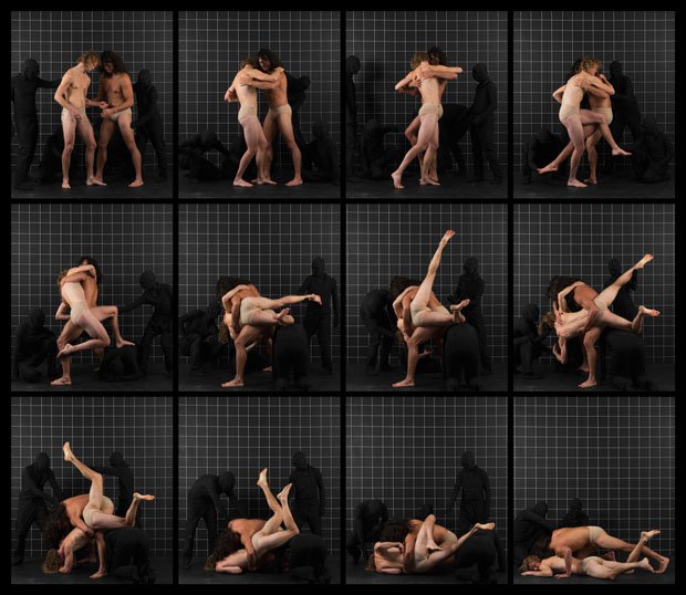 Adad Hannah, "After Muybridge: Wrestlers 1," 2016