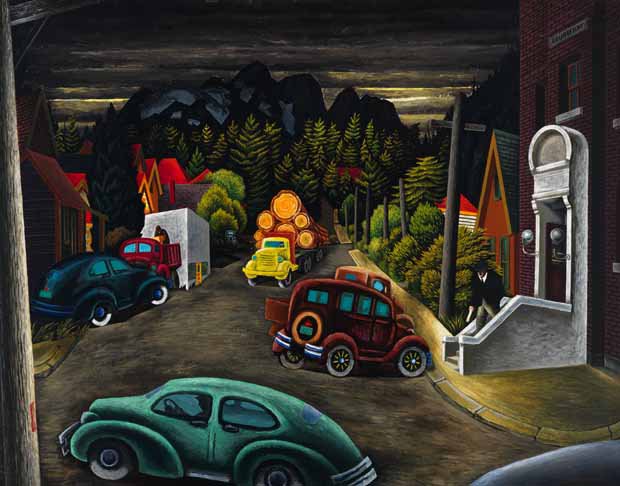 Edward John (E.J.) Hughes, "The Post Office at Courtenay, BC," 1949