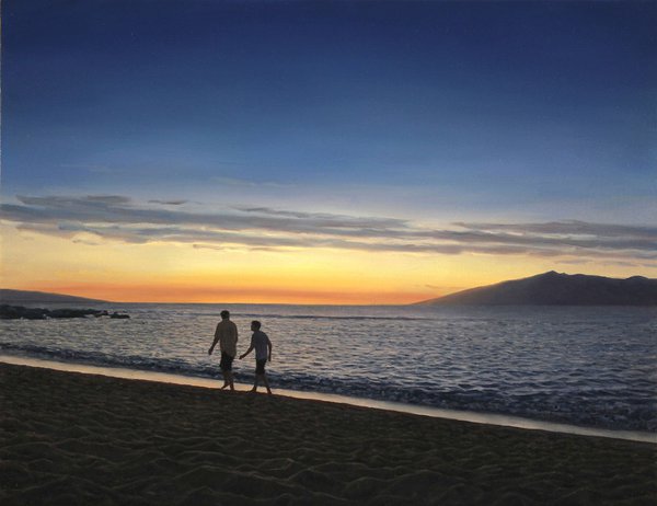 Tim Gardner, "Father and Son on Beach," 2016