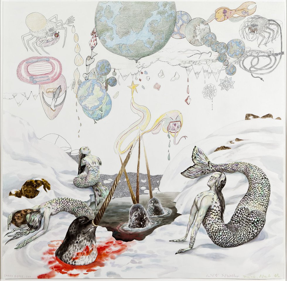 Shuvinai Ashoona and Shary Boyle, “Universal Cobra Pussy,” 2011