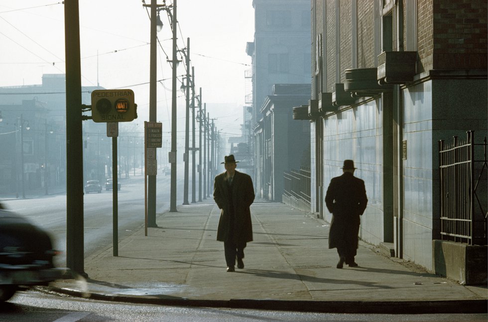 Fred Herzog, "Two Men in Fog," 1958