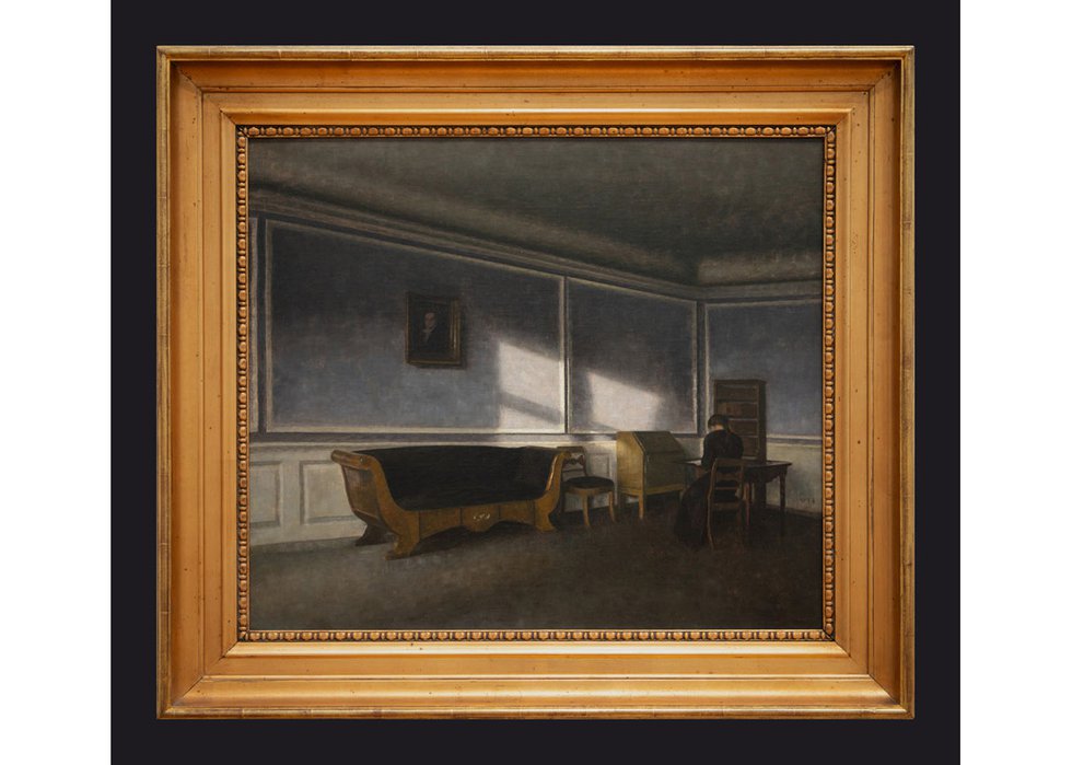 Leslie Hossack’s photograph of Vilhelm Hammershøi’s 1910 painting, “Sunshine in the Drawing Room” (National Gallery of Canada)