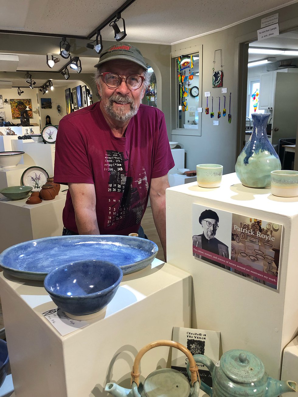 Patrick Royle with pottery, 2021