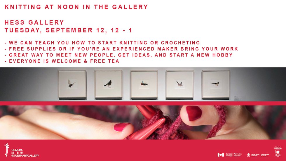 "Knitting At Noon In the Gallery"