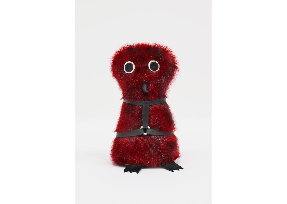 Kablusiak, “Red Ookpik with Harness,” 2022