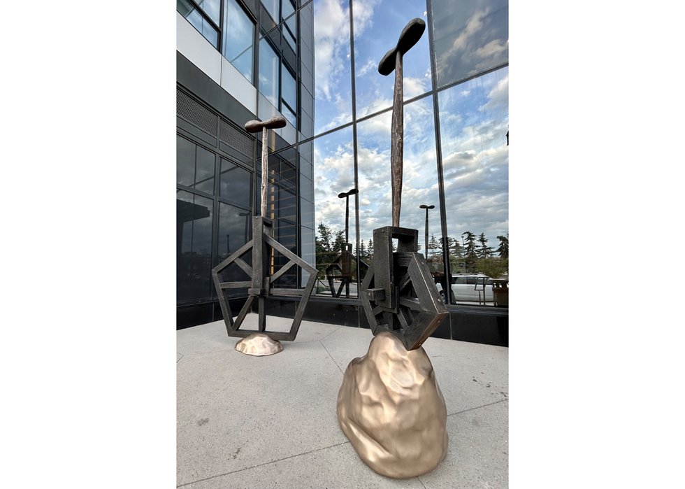 Robin Arseneault, “Balancing Act” installation at BLVD Beltline, Calgary (photo by Robin Arseneault)