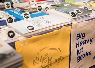 An exhibitor table at the Vancouver Art Book Fair (photo by Li Zhang)