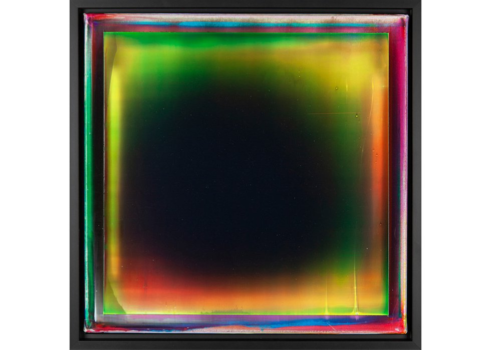 Marie Lannoo, “Black Hole in Colour 4,” 2021, acrylic on canvas (courtesy of Contemporary Calgary)