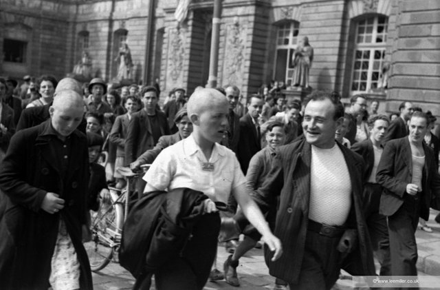 Lee Miller, “Women accused of being Nazi collaborators,” Rennes, France, 1944 (copyright Lee Miller Archives)