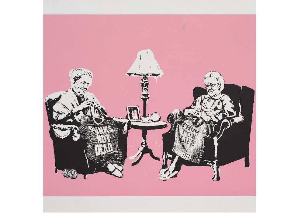 Banksy, “ Grannies (detail),” 2006