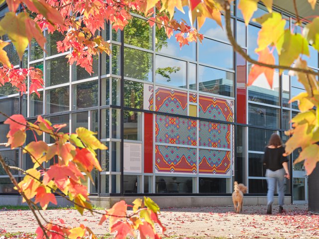 Installation view of Shaheer Zazai: SForEtoE, exhibition at the Art Gallery at Evergreen, Evergreen Cultural Centre, 2023. (photo by Rachel Topham Photography)