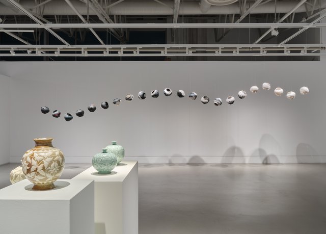 Installation view of Han-soom, exhibition at the Art Gallery at Evergreen, Evergreen Cultural Centre, 2022. (photo by Rachel Topham Photography_