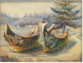 Emily Carr (1871-1945), “War Canoes, Alert Bay,” c. 1908