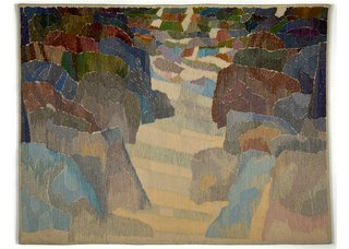 Kaija Sanelma Harris, “Transition II,” 1987, linen and cotton warps, wool weft, inlaid tapestry, 54" x 70" (photo by Hogarth Photography)