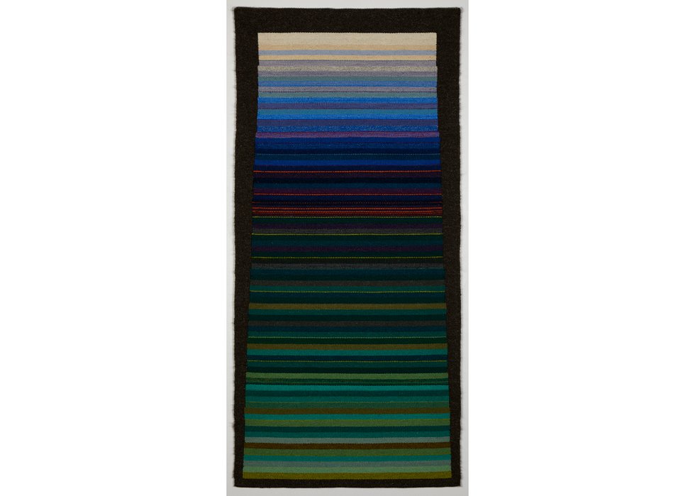 Kaija Sanelma Harris, “Framed Series No. 1,” 2006, cotton, synthetic yarn, Swedish carpet wool, Canadian yarn, tapestry, 30" x 64" (courtesy of the estate of Kaija Sanelma Harris, photo by Hogarth Photography)