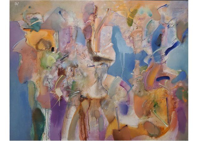 Les Graff, “Seeing all things Equally,” oil on canvas, 44" x 56" (courtesy of Bugera Matheson Gallery)