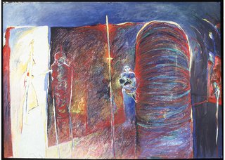 Teresa Posyniak, “The Healer,” 1990, oil stick on paper, 37.5" x 53" (courtesy of the artist)