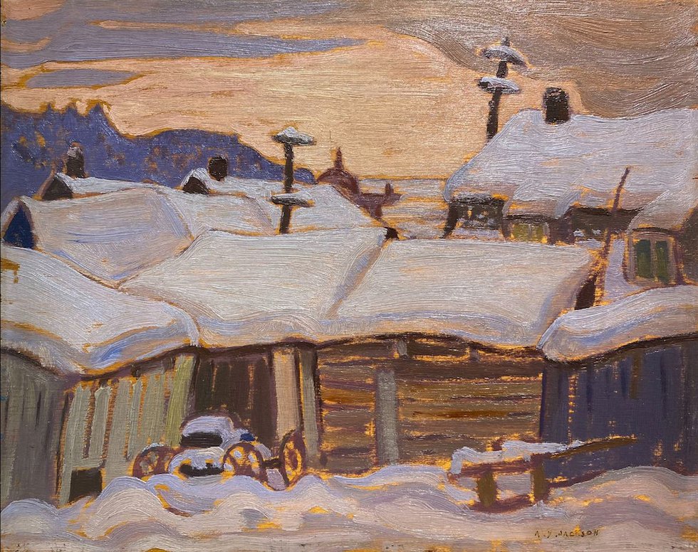 A.Y. Jackson (1882-1974), “Sheds, Malbaie,” c. 1923