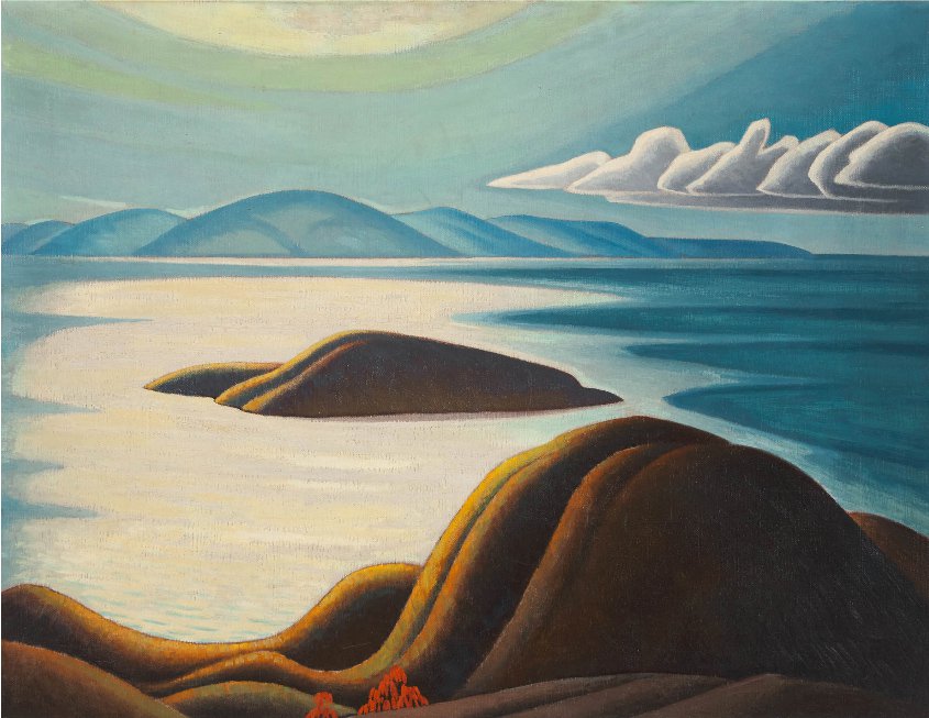 Lawren Stewart Harris, “North Shore, Lake Superior, Ca,“ 1977, oil on linen, 40.5" x 31.25" (sold at Waddington's for $4,392,750)