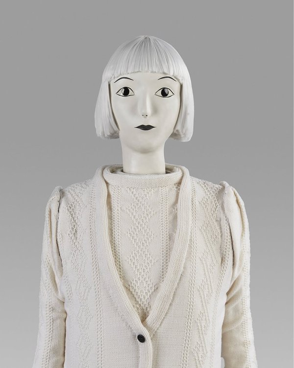 Shary Boyle, “White Elephant,” steel, foam, porcelain, knitwear, fabric, 9" tall (photo courtesy of Mackenzie Art Gallery)