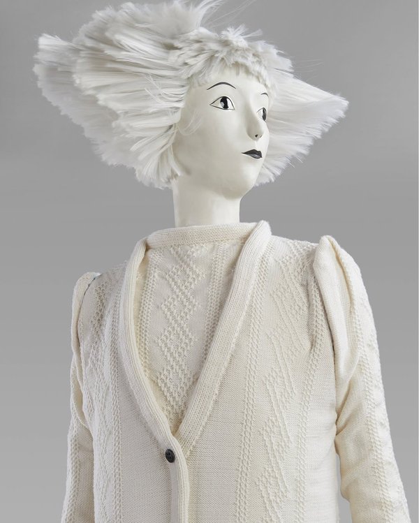 Shary Boyle, “White Elephant,” steel, foam, porcelain, knitwear, fabric, 9" tall (photo courtesy of Mackenzie Art Gallery)