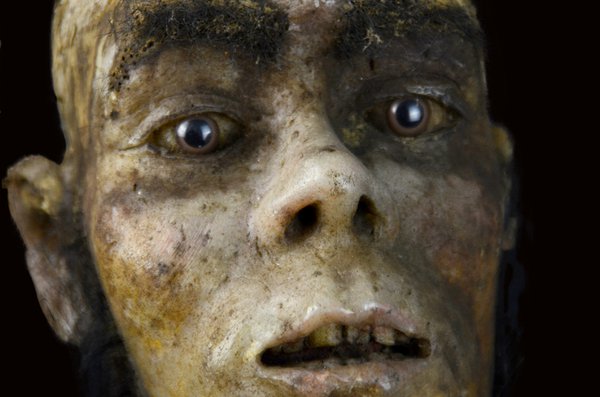 Wax head of a neanderthal, created for a British Museum display (provenance not confirmed), c. 1950 (photo courtesy of the Museum of Fear and Wonder)