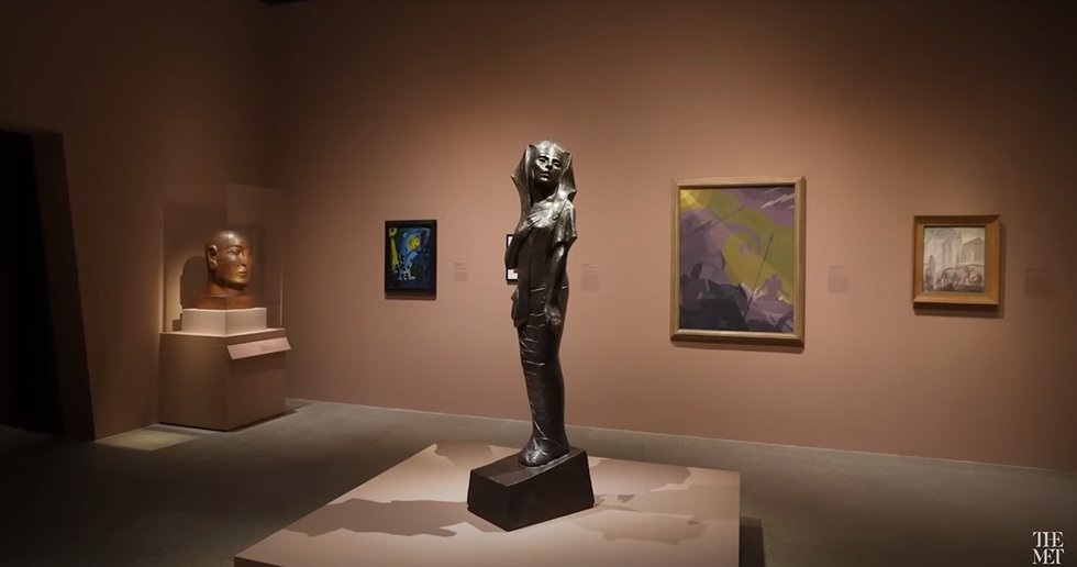 Installation view of Flight into Egypt: Black Artists and Ancient Egypt, 1876 – Now at The Metropolitan Museum of Art (photo by Eileen Travell, courtesy of The Met)