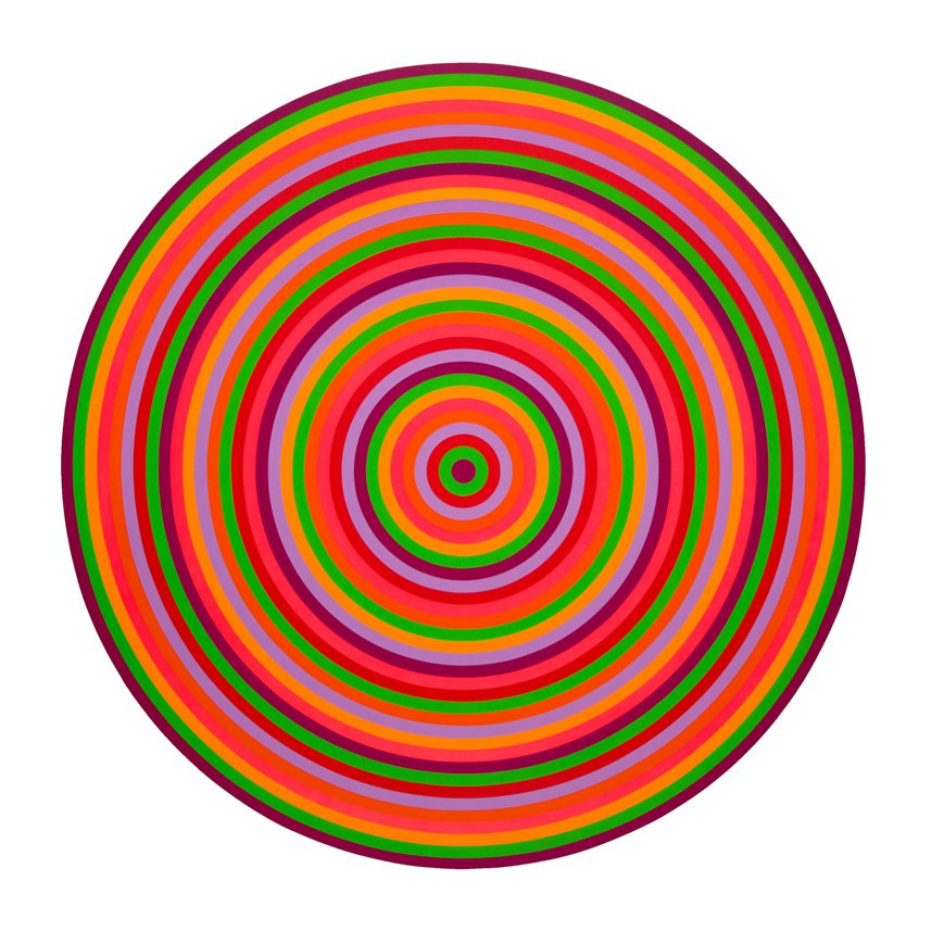 Claude Tousignant, “Varèse: Accélérateur chromatique 66-68,” 1968, acrylic on canvas, 66" in diameter (sold by ByDealers for $660,000)