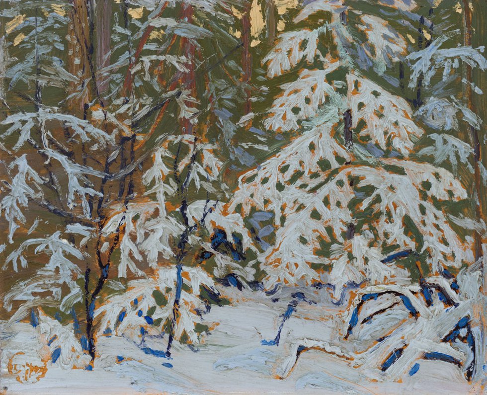 Tom Thomson, “Winter Morning,” 1915, oil on panel, 8 7/16" x 10 ½" (sold at Heffel Fine Art for $2,281,250)