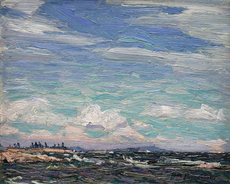 Tom Thomson, “Giant's Tomb, Georgian Bay,” 1914, oil on composite wood-pulp board, 8.5" x 10.5" (sold by Cowley Abbott for $888,000)