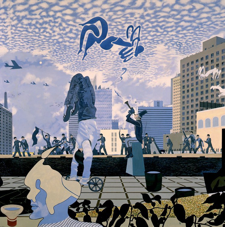 Ivan Eyre, “Canal Square,” 1992, acrylic on canvas, 87.75" x 87.75" (sold by Cowley Abbott for $264,000)