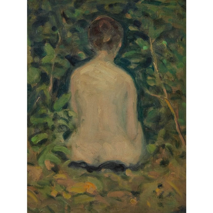 James Wilson Morrice, ”Nude” 1896, oil on canvas, 13.75" x 10.5" (sold by Waddington’s for $61,750)