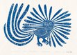 Kenojuak Ashevak, “The Enchanted Owl,” 1960, stone-cut print in blue ink, 24" x 31.25" (sold by First Arts for $366,000)